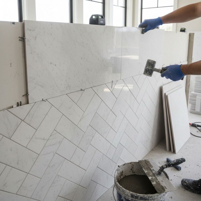 Marble Tile Floor Installation in Overland Park, KS