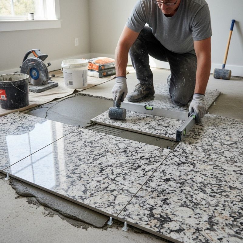 Marble Tile Floor Installation in Overland Park, KS